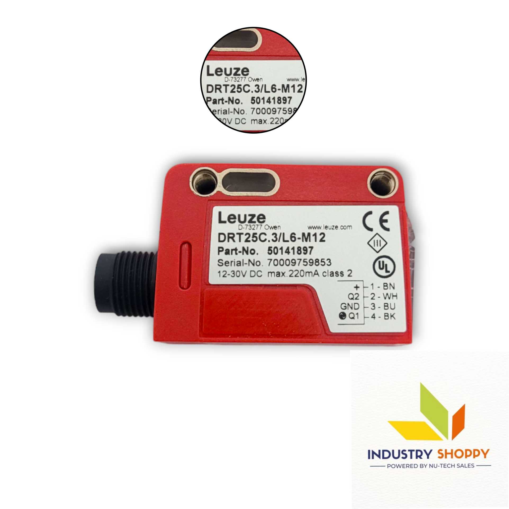 Leuze DRT25C.3/L6-M12 Dynamic Reference Diffuse Sensor Leuze DRT25C.3/L6-M12 Dynamic Reference Diffuse Sensor